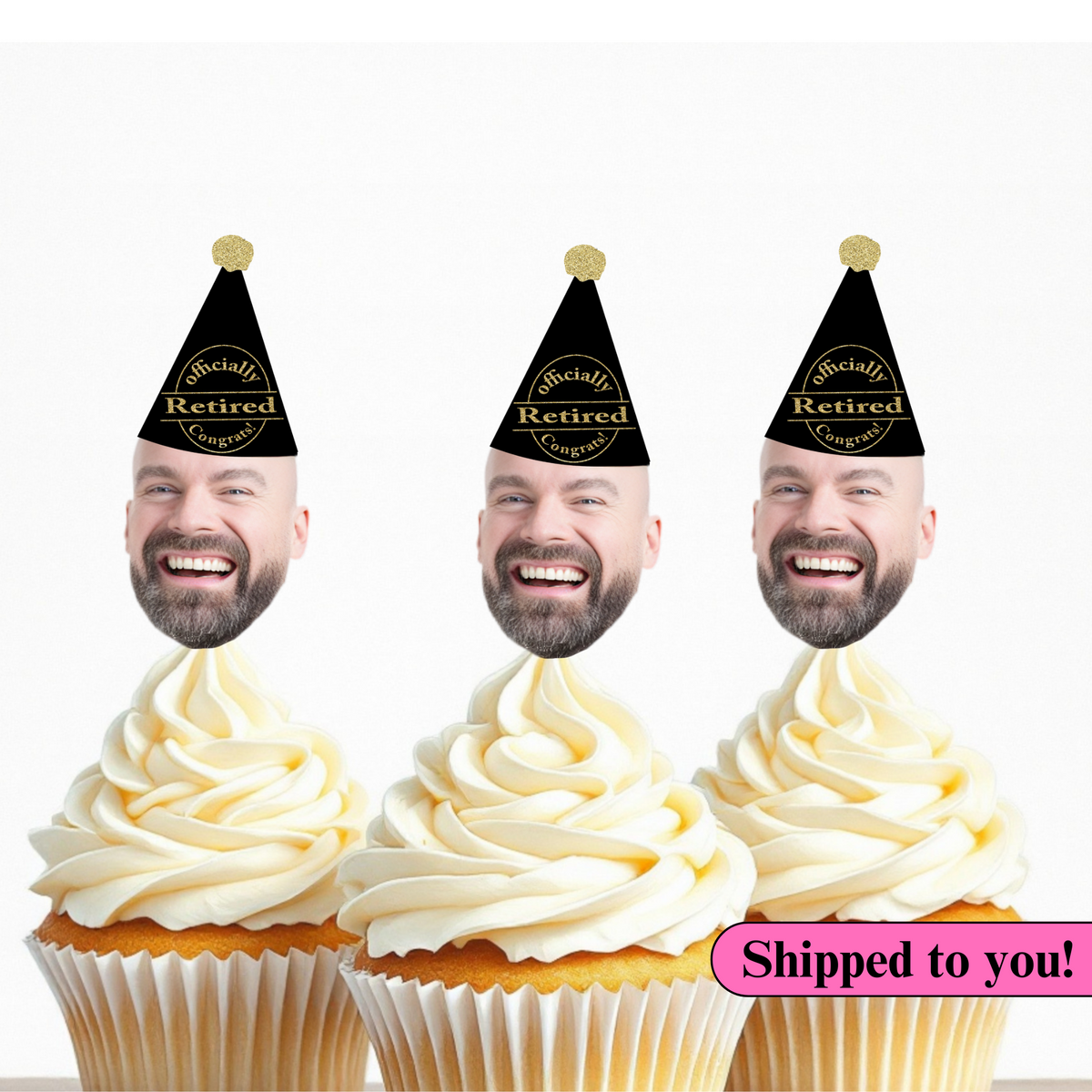 30 PCS Happy Retirement Cupcake Toppers - Officially Retired, No Work Zone, Adventure Begins Designs - View #4