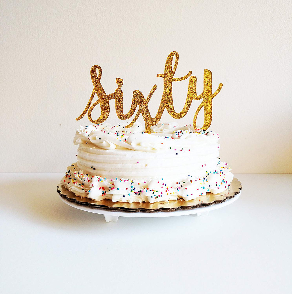 Sixty Gold Cake Topper – PinkFish Shop