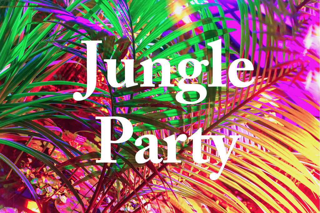Jungle party themed party decorations. Perfect for a wild one, party animals or jungle party theme. 