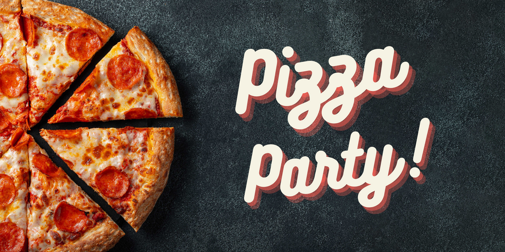 Custom party decorations for a pizza party