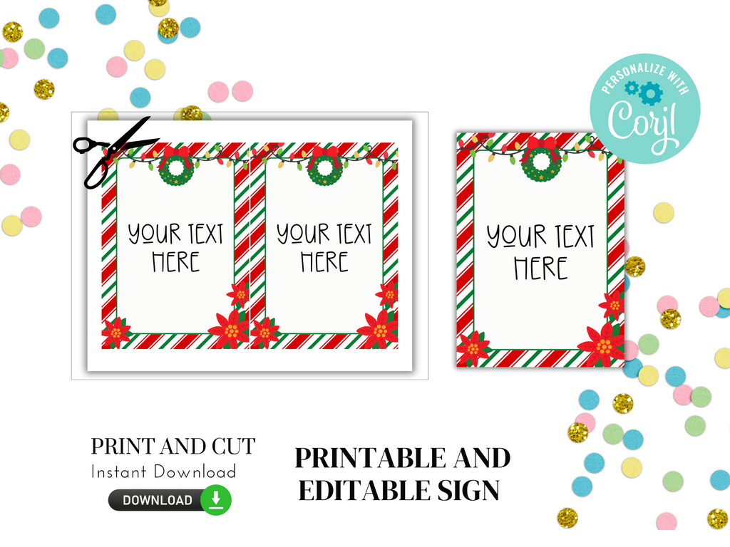 Printable and Editable Christmas Sign