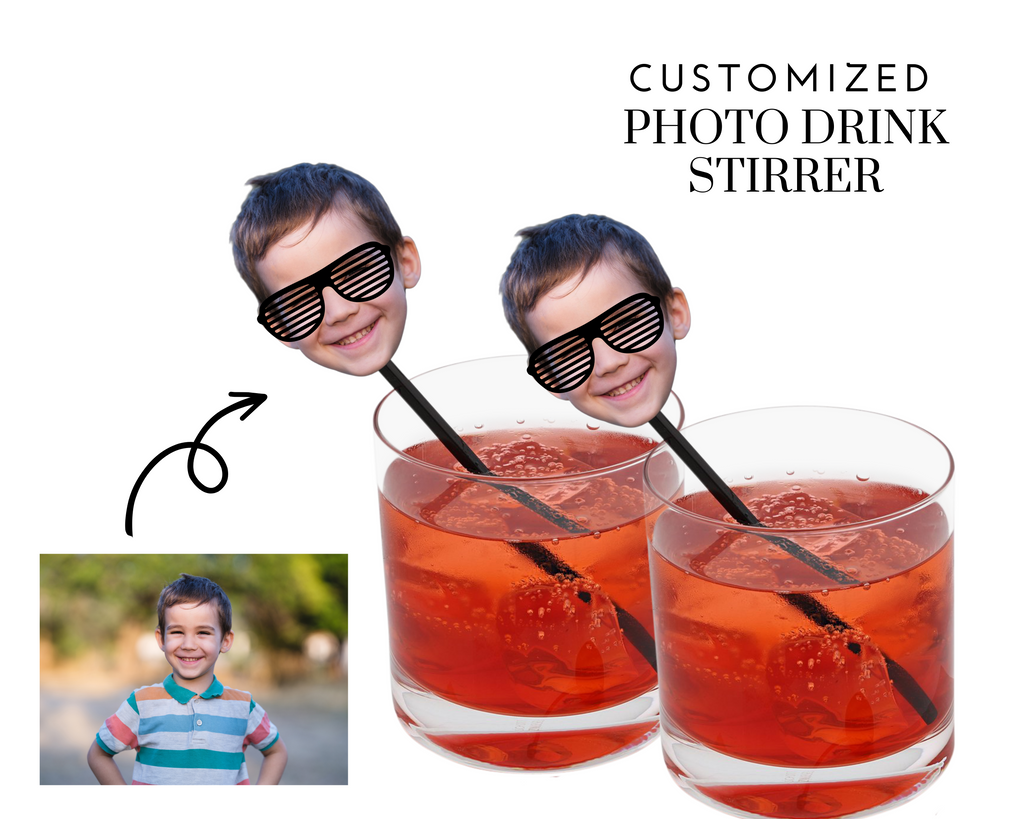 Customized photo drink stirrers