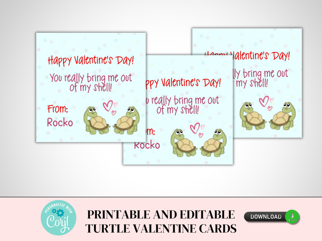 Printable Turtle Valentine