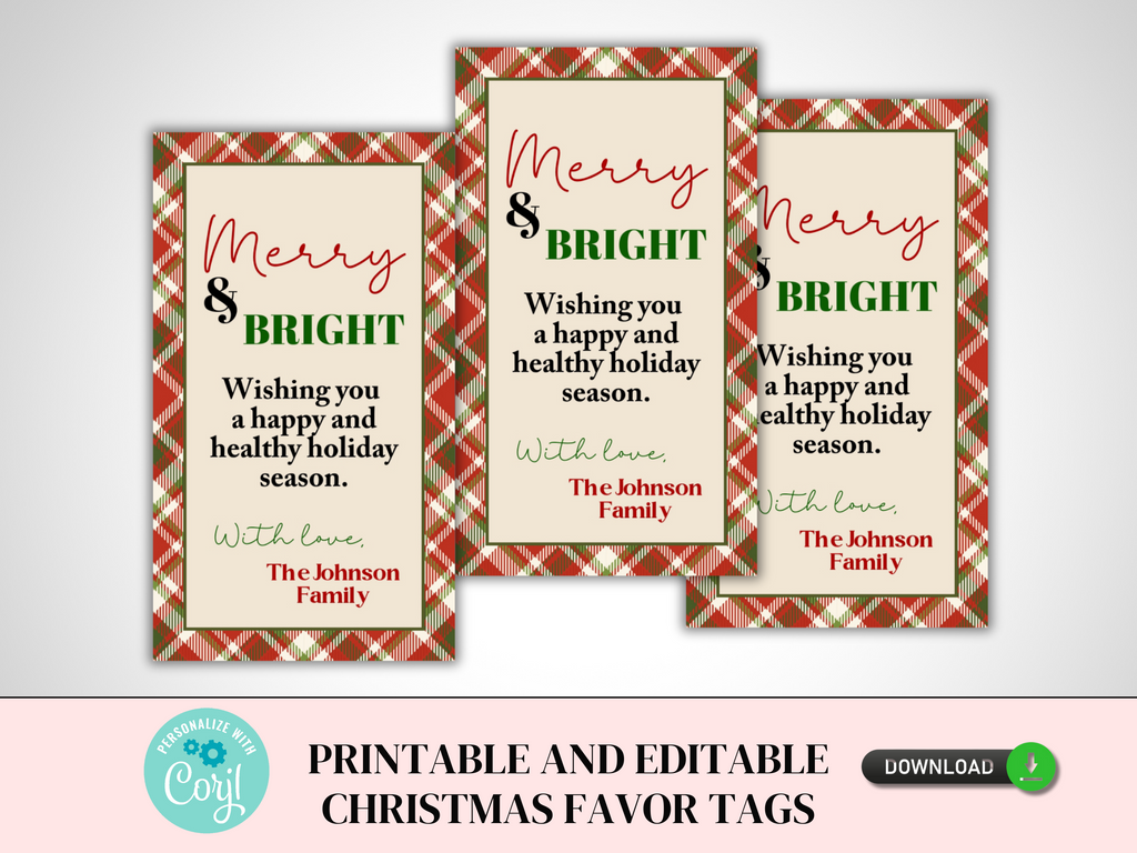 Printable and Editable Christmas Tags