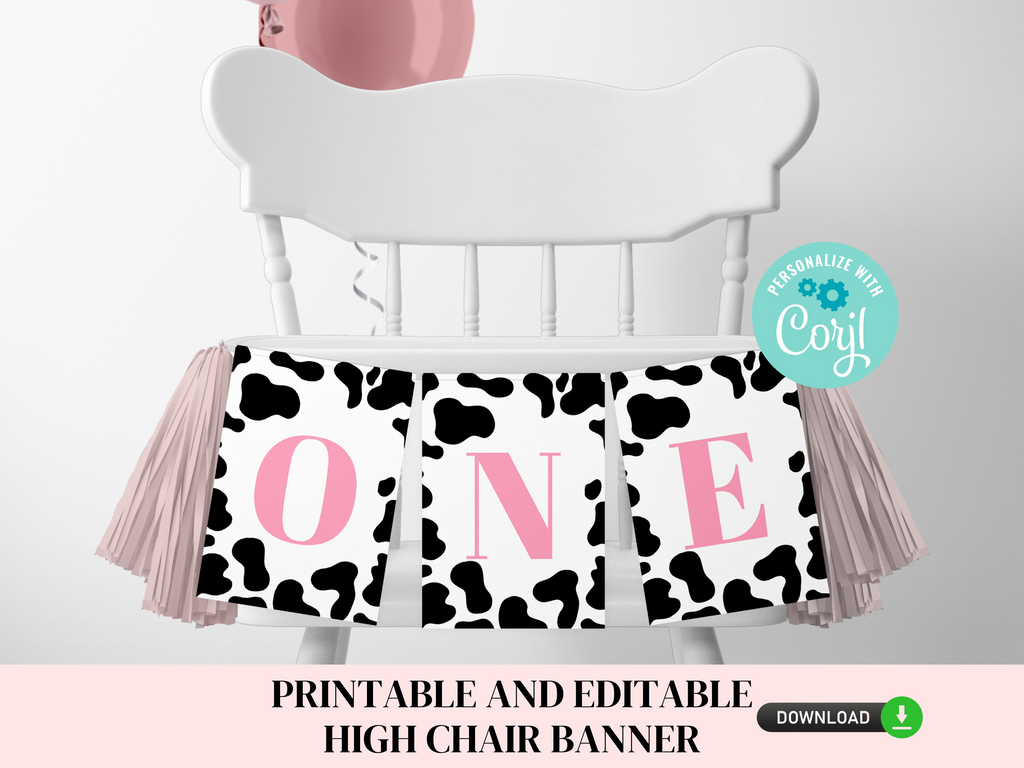 Printable and editable high chair banner