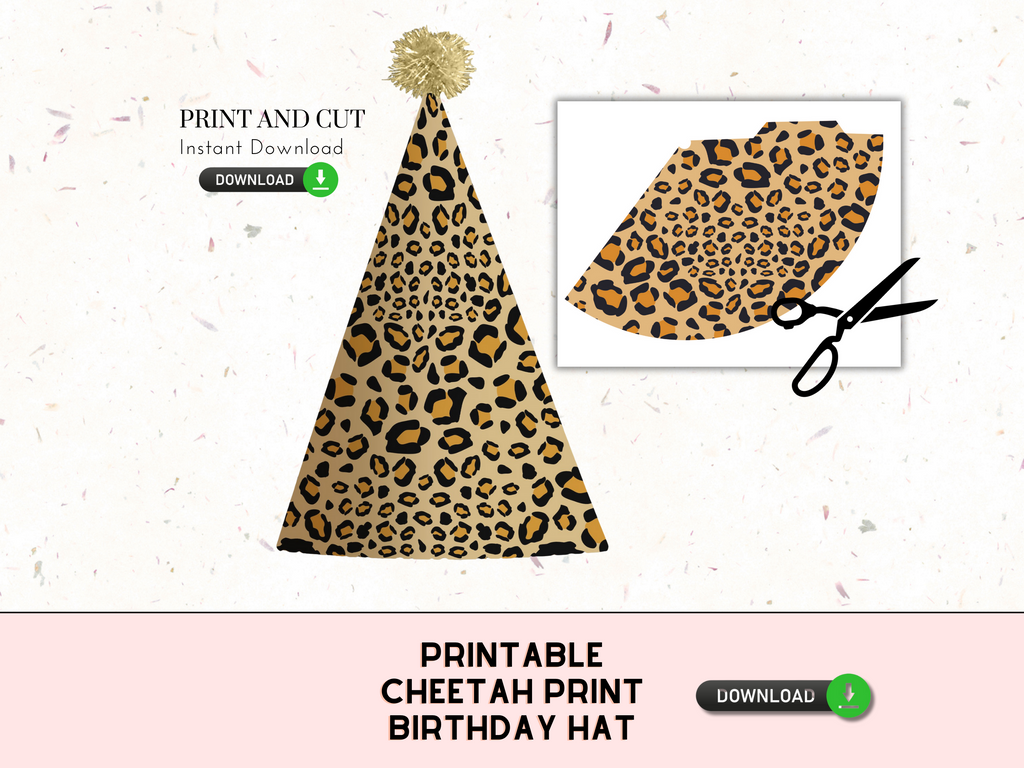 Printable cheetah print hat
