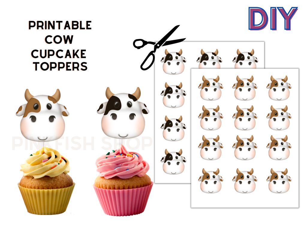 Cow Cupcake Toppers
