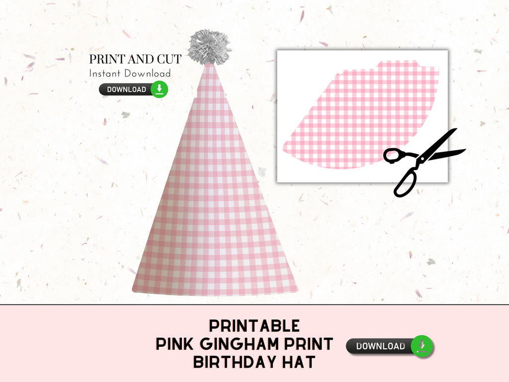 pink gingham party hat