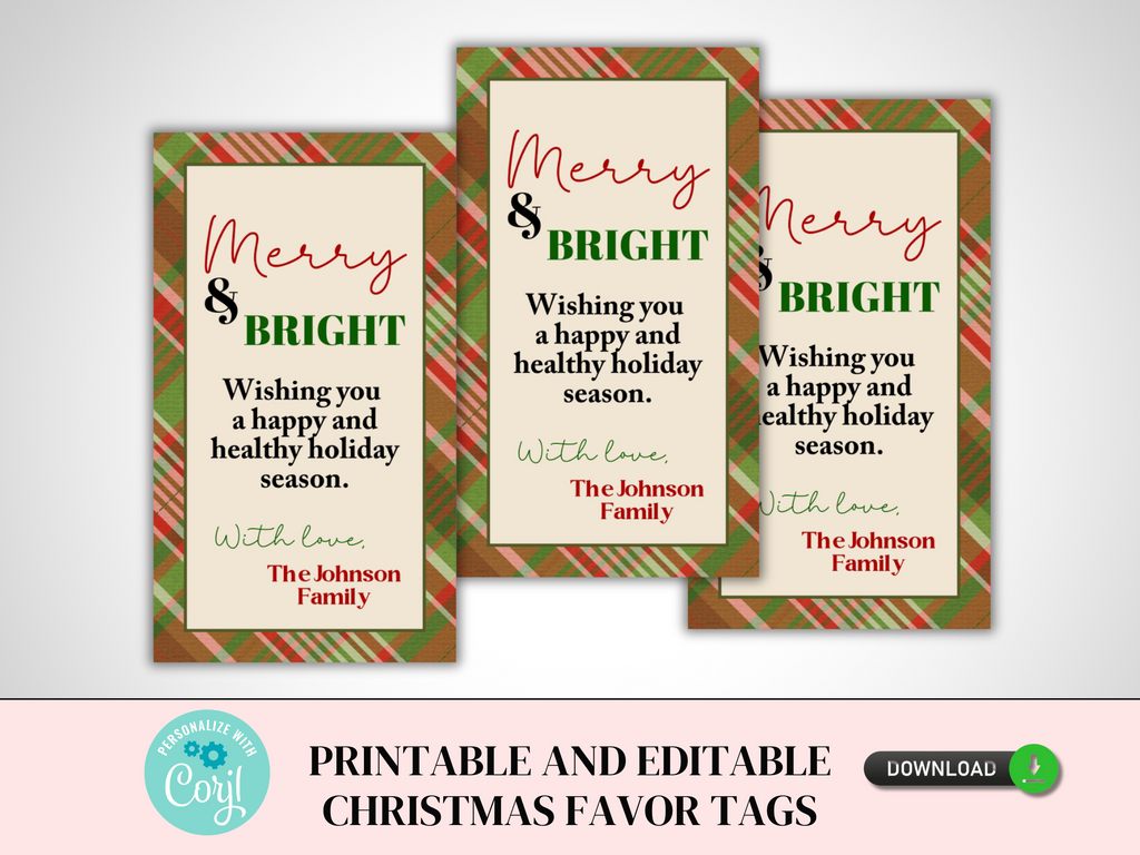 Printable and Editable Christmas Tag