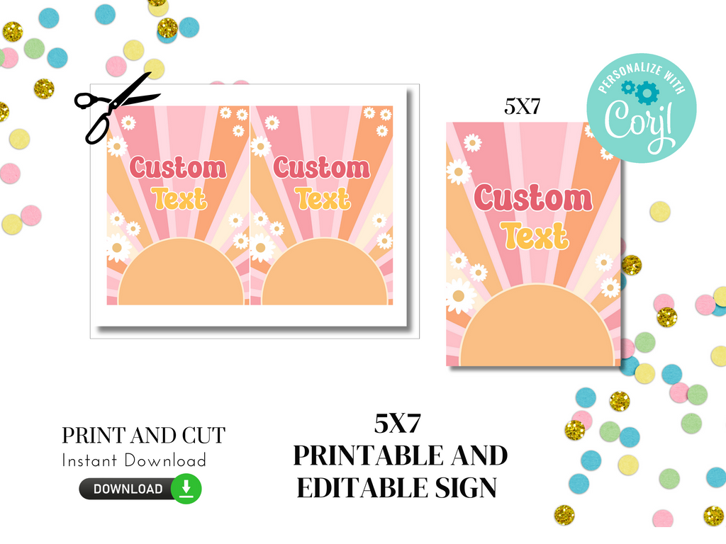 Groovy 5x7 Sign - Printable and Editable