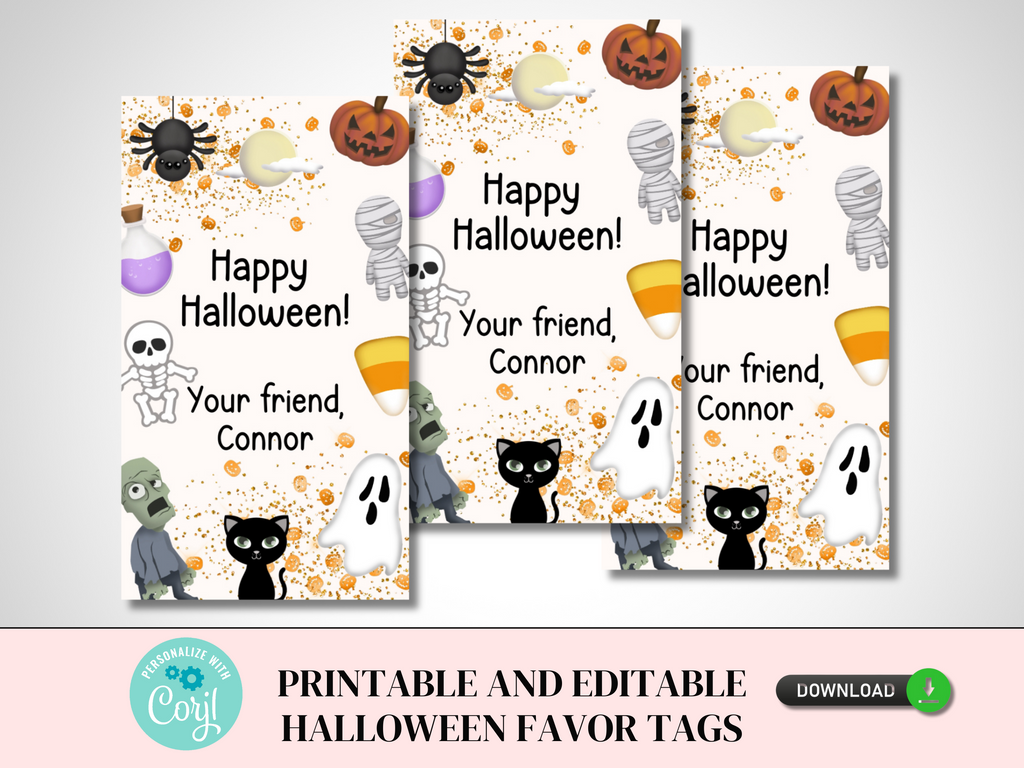 Printable and Editable Halloween Favor Tag