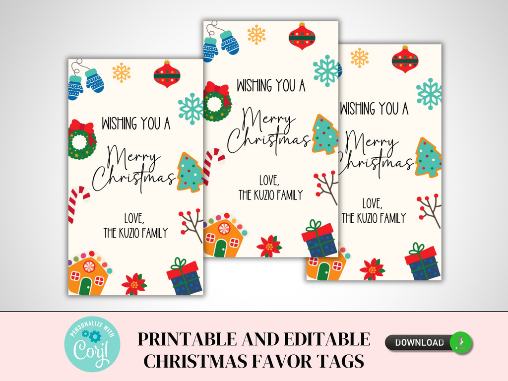 Printable and Editable Christmas Tag