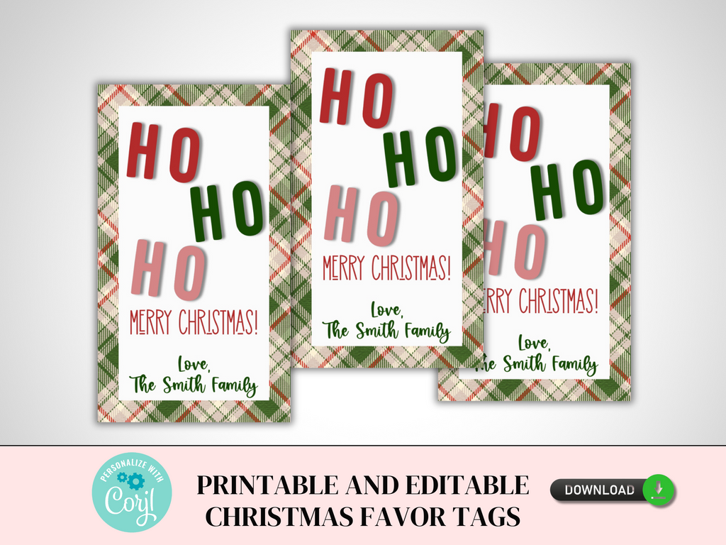 Printable and Editable Christmas Tag