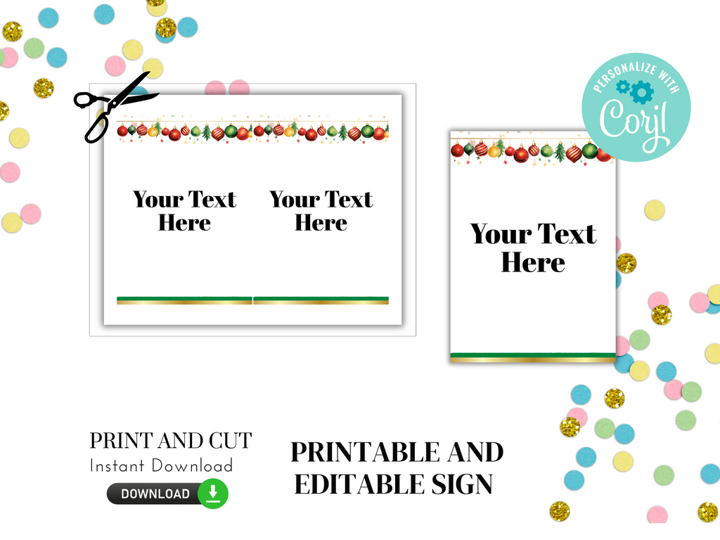 Printable and editable Christmas Sign