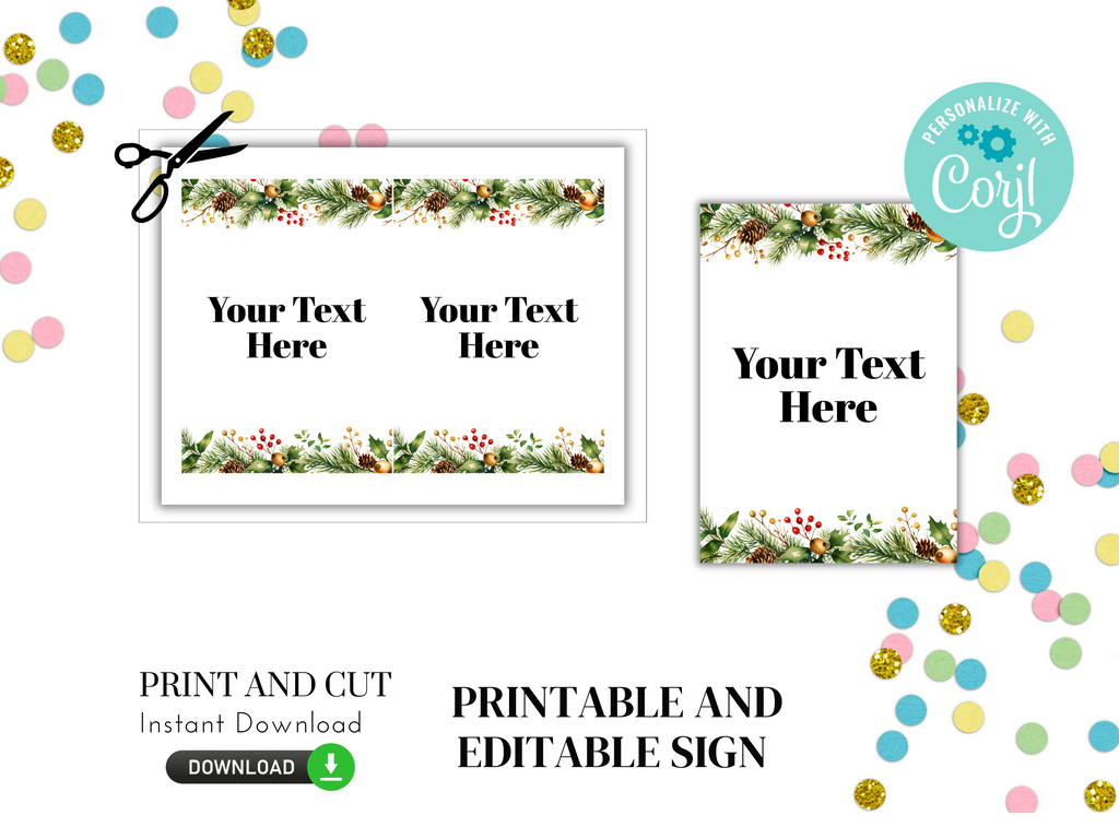 Printable and Editable Christmas Sign