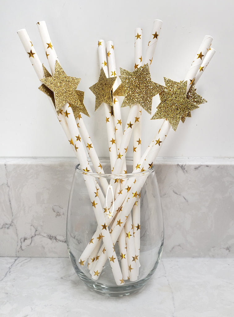Star straw flags and paper straws