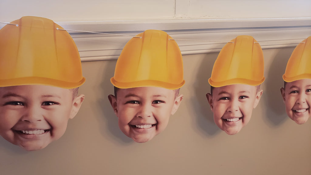 Photo banner with construction hat
