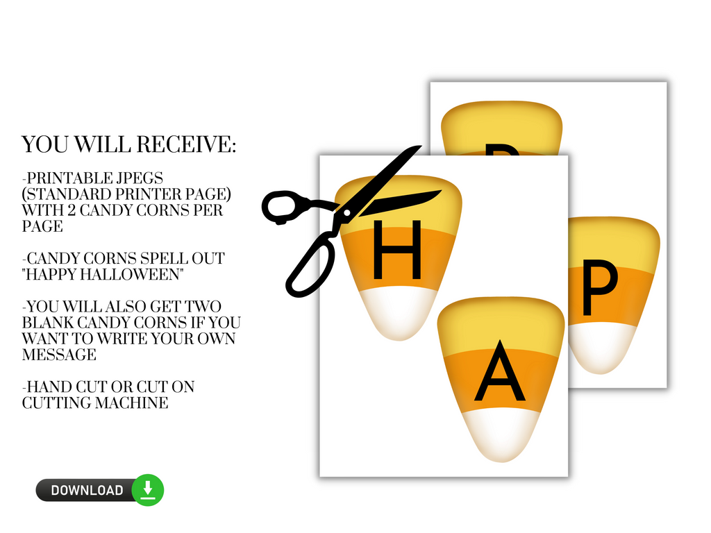 Printable Candy Corn "Happy Halloween" Banner
