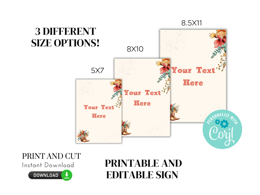 Blank Rodeo Sign Printable and Editable Boho Rodeo Sign – PinkFish Shop