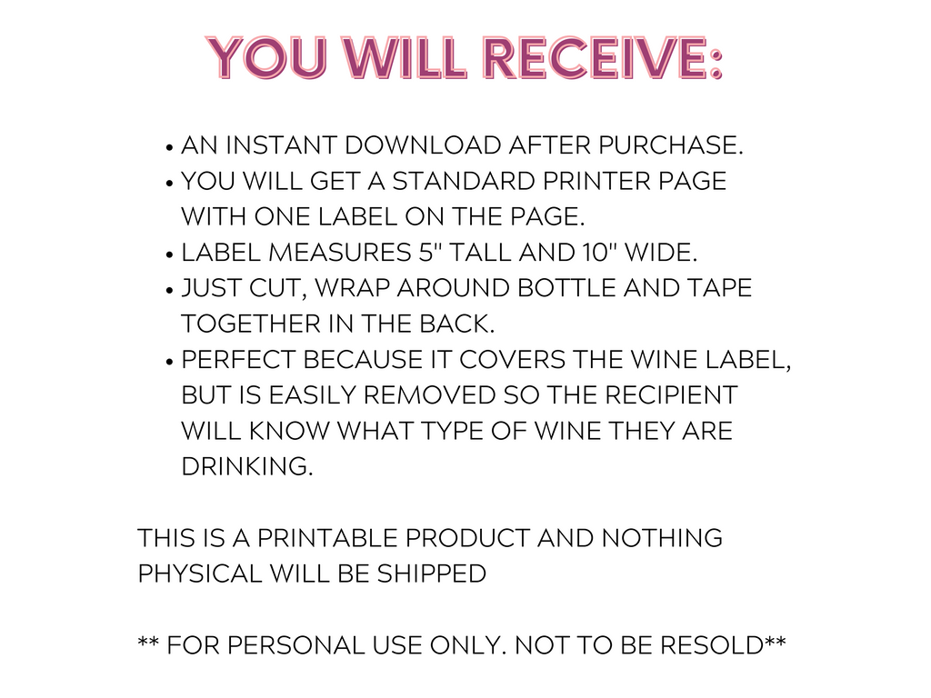 Printable Lemon Wine Label