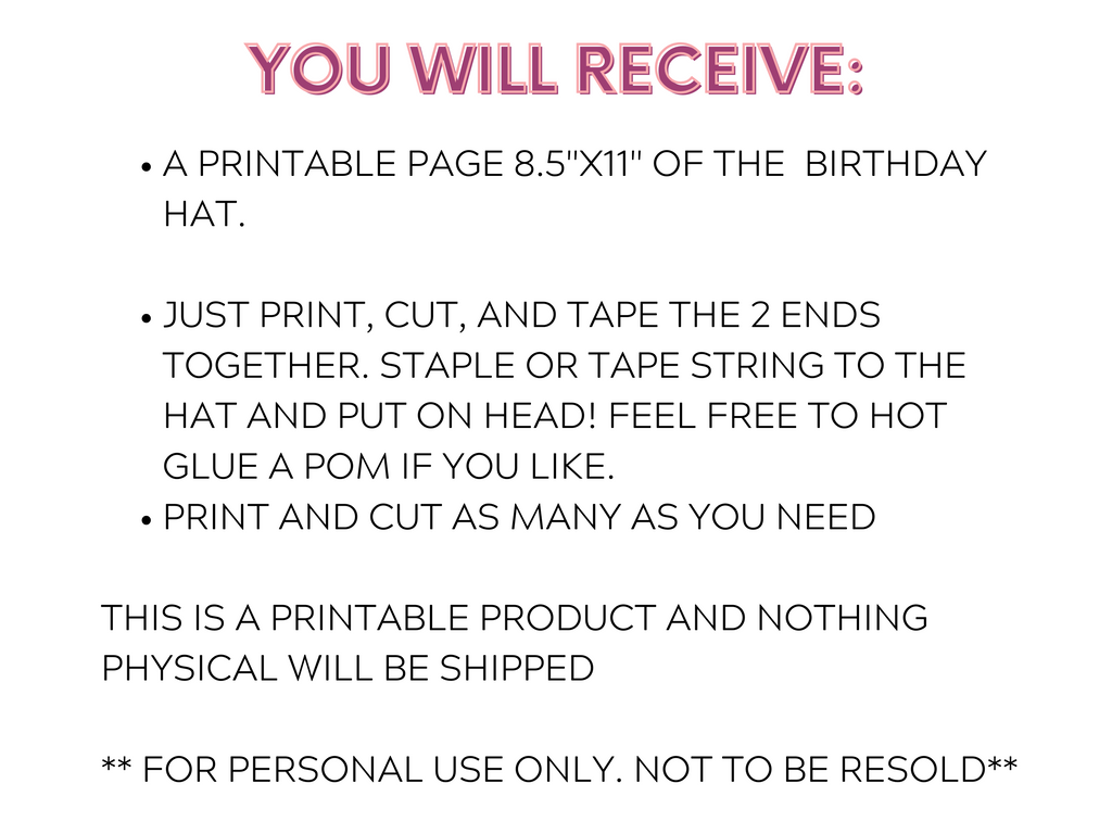 Giraffe Print Party Hat - Printable