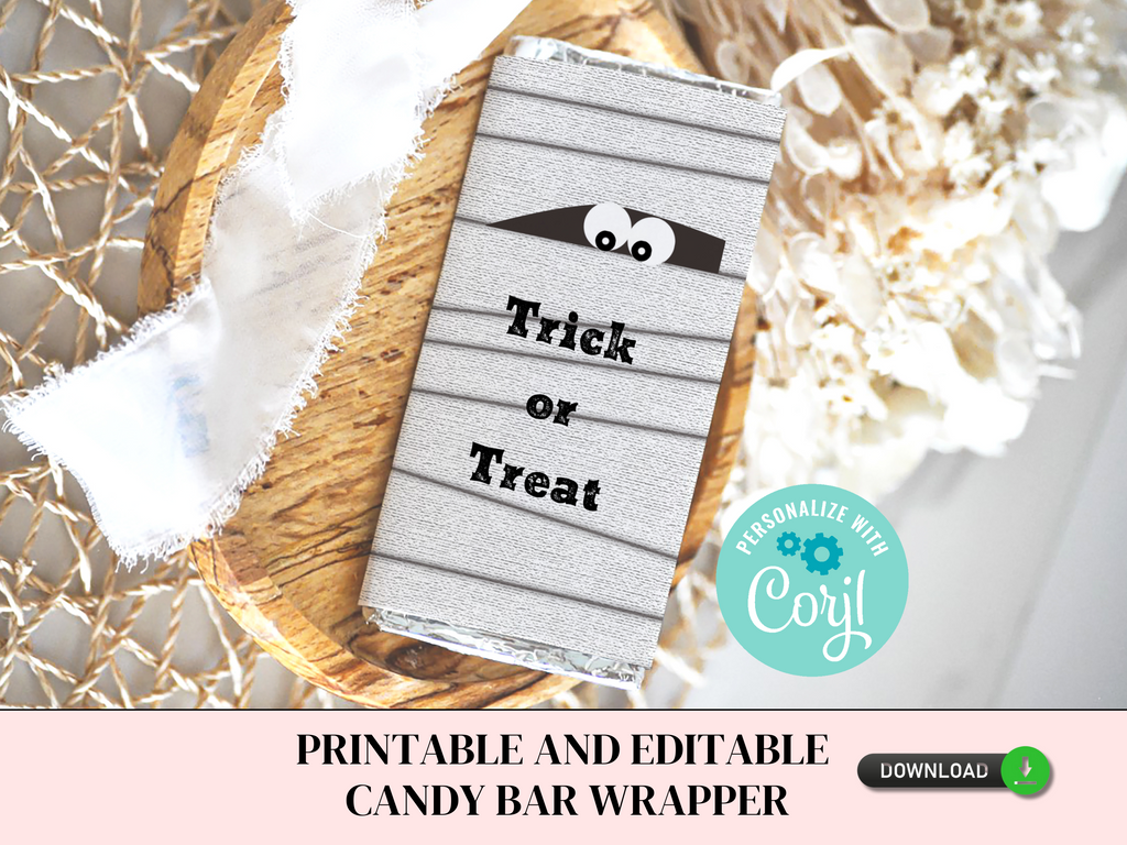 Printable and editable candy bar wrapper