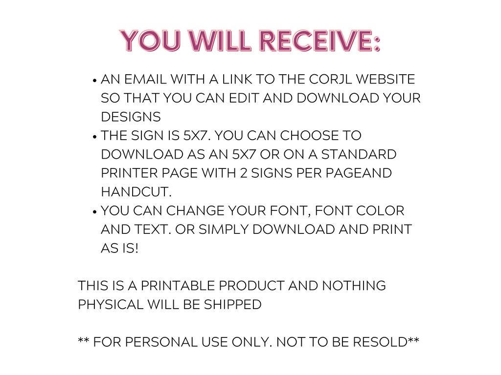 Groovy 5x7 Sign - Printable and Editable