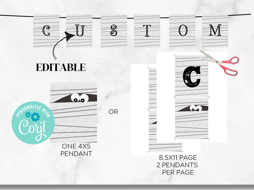 Printable and Editable Mummy Banner
