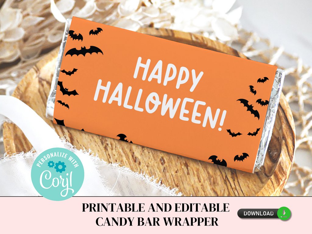 Printable and editable candy bar wrapper