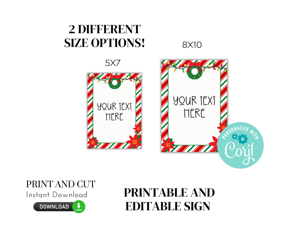 Printable and Editable Christmas Sign