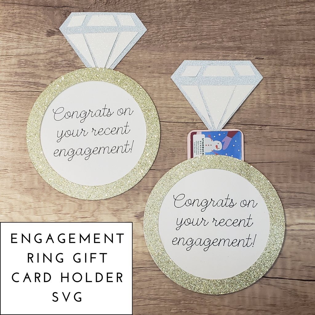 Engagement Ring Gift Card Holder SVG