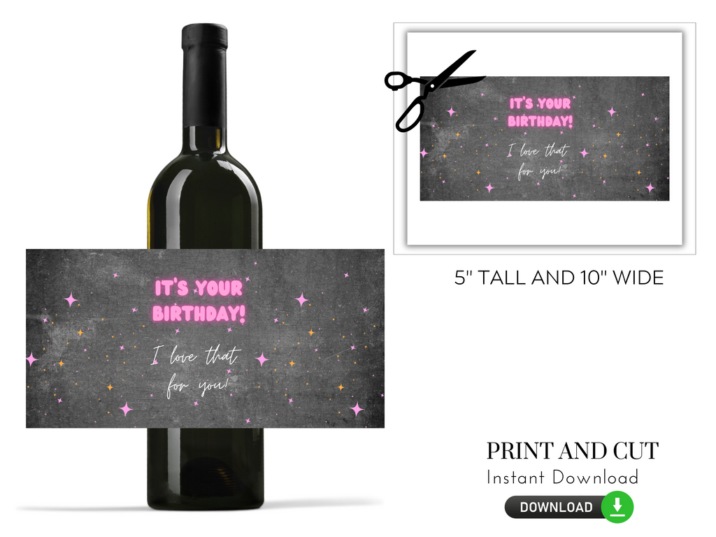 Print and cut printable wine tag