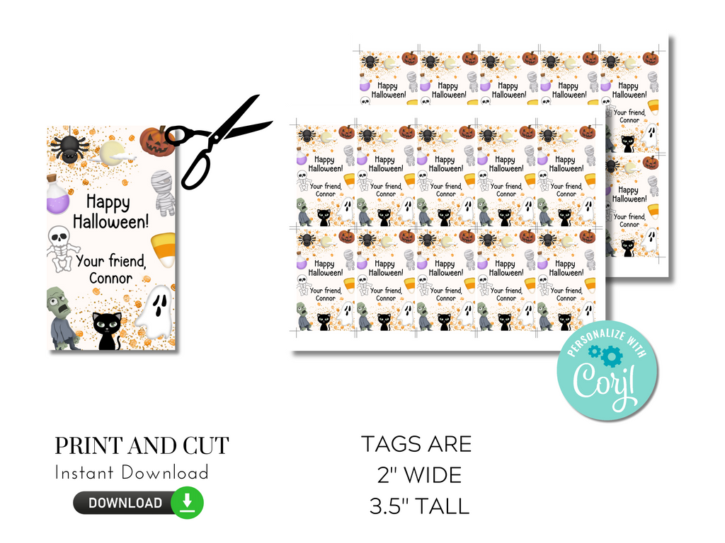 Printable and Editable Halloween Favor Tag