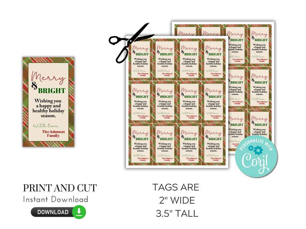 Printable and Editable Christmas Tag