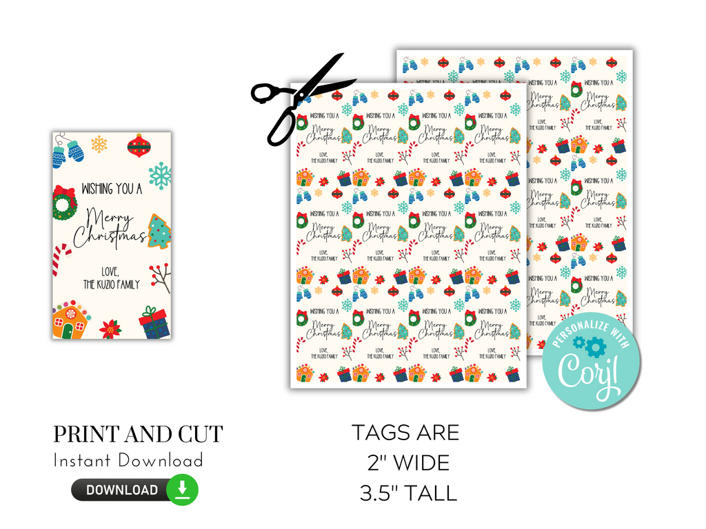 Printable and Editable Christmas Tag