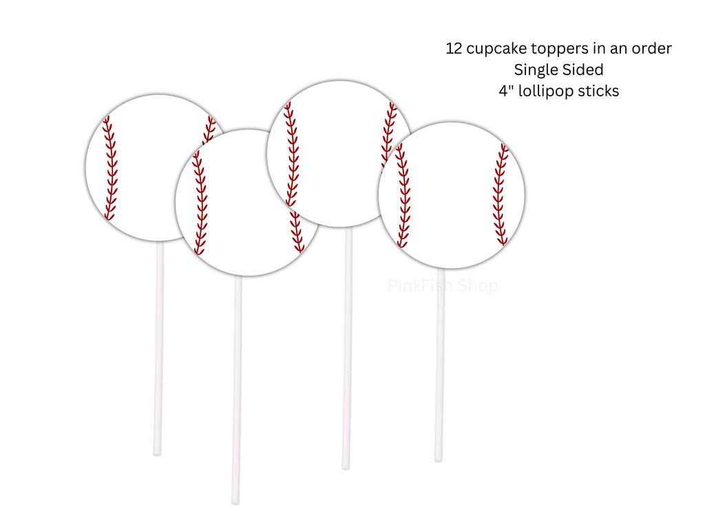 Baseball Cupcake Toppers (12 count)