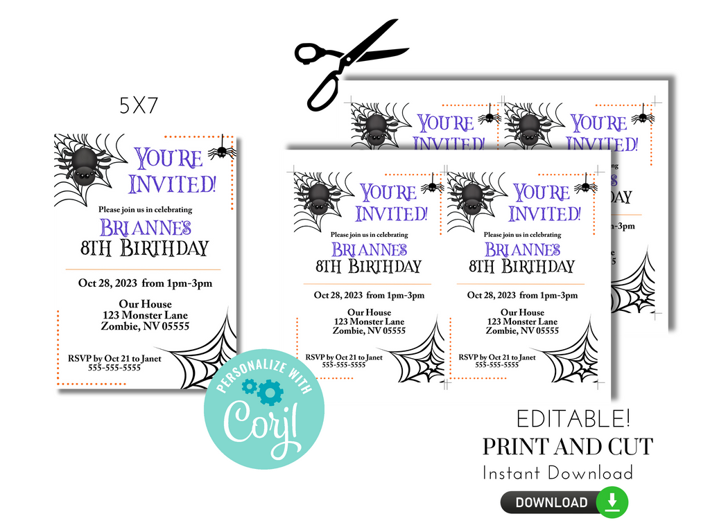 Editable and Printable Halloween Invitation