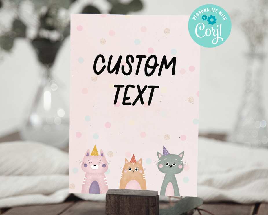 Printable and editable let's pawty sign 5x7