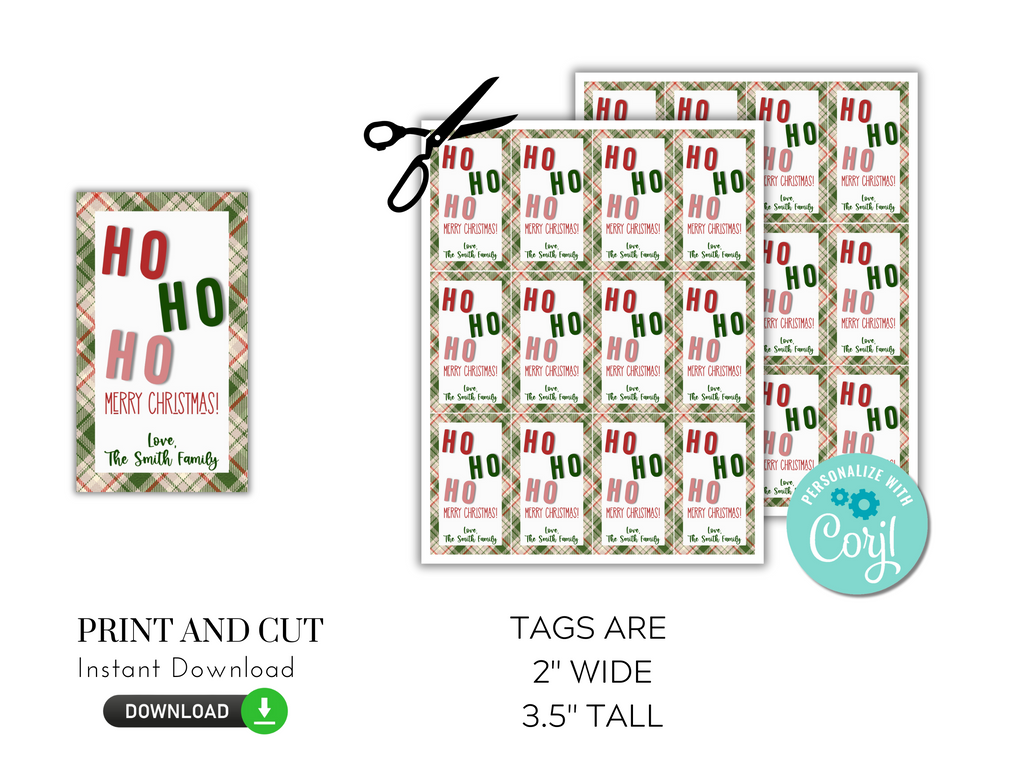 Printable and Editable Christmas Tag