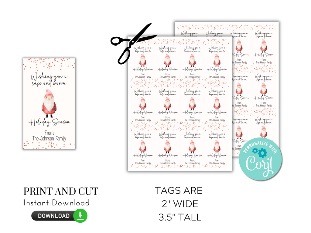 Printable and Editable Christmas Tag