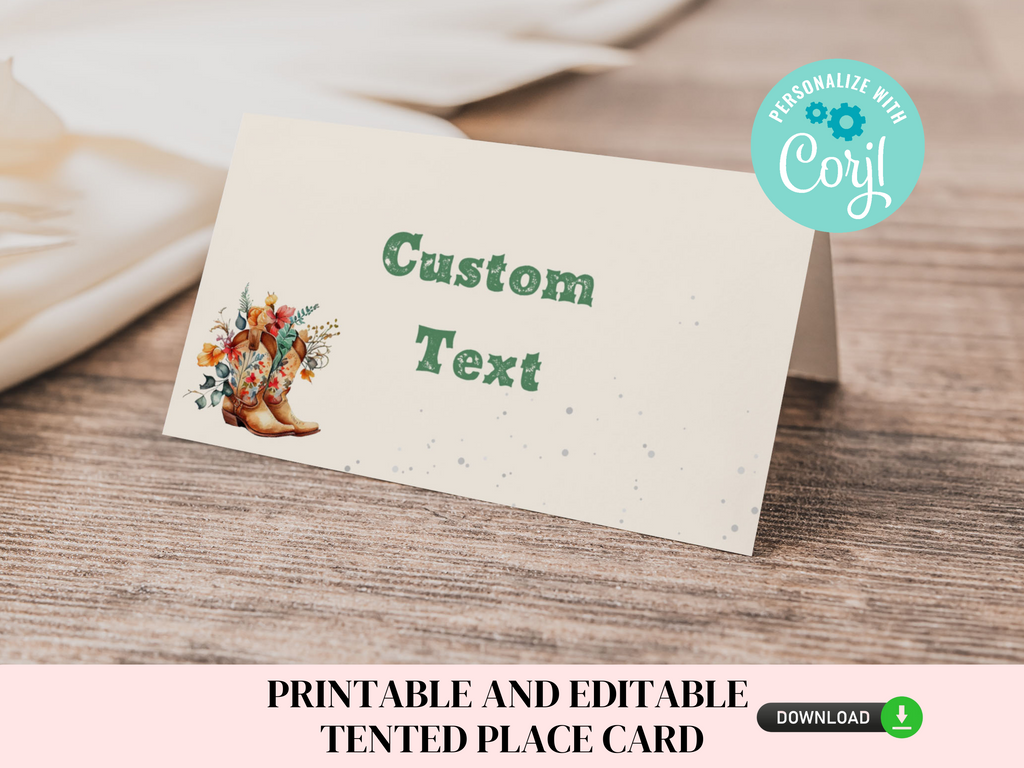 Printable and editable boho rodeo place cards