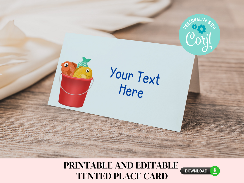 Printable and Editable Fish Place Cards