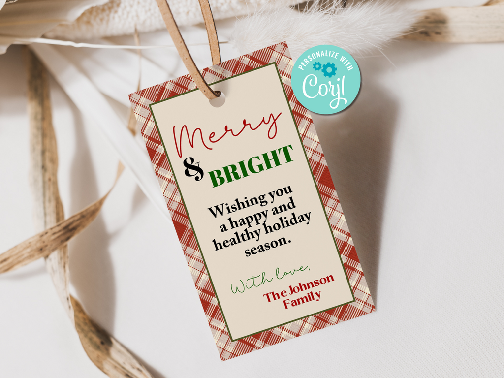 Printable and editable christmas tag