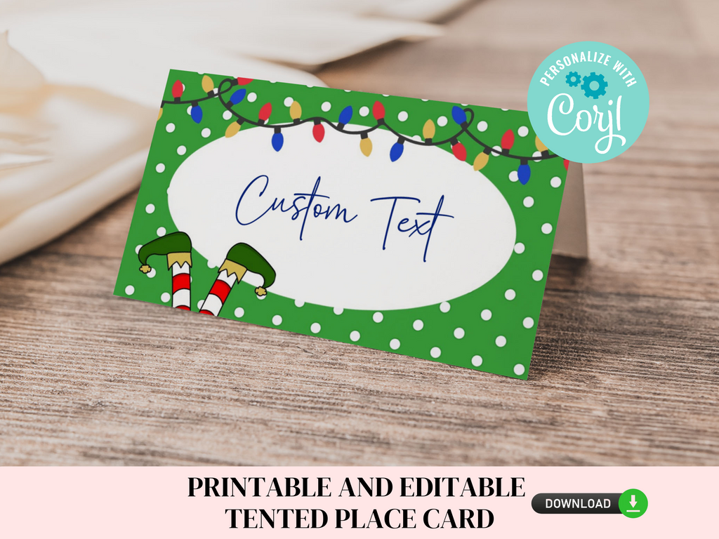 Printable and editable elf place cards