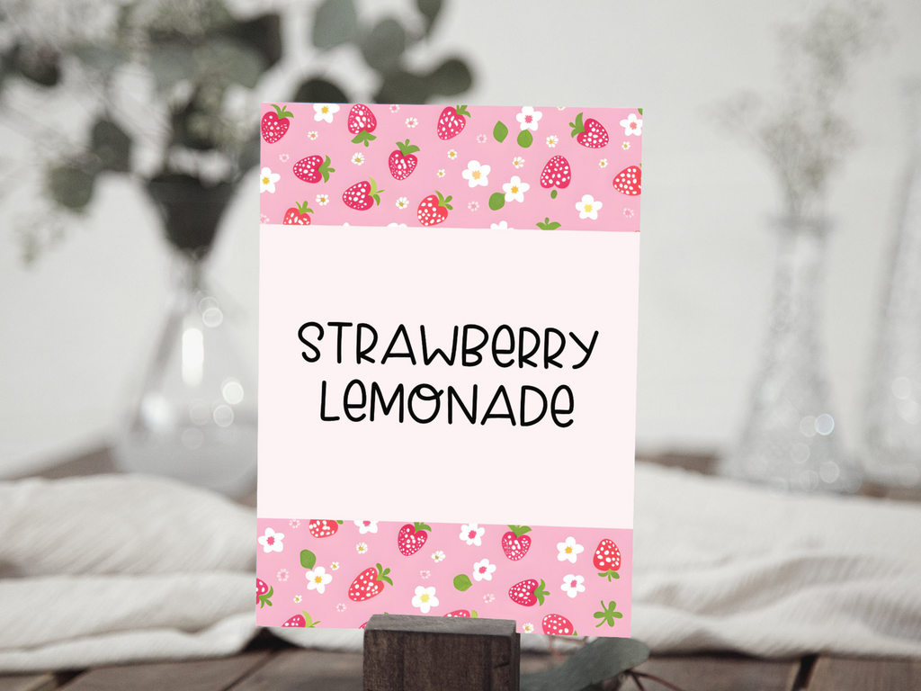 Printable Strawberry Sign (5x7 and 8x10)