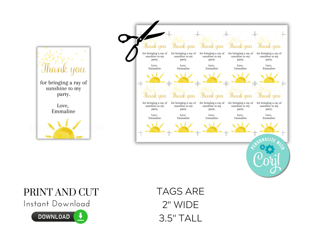 editable favor tag for first trip around the sun party favors