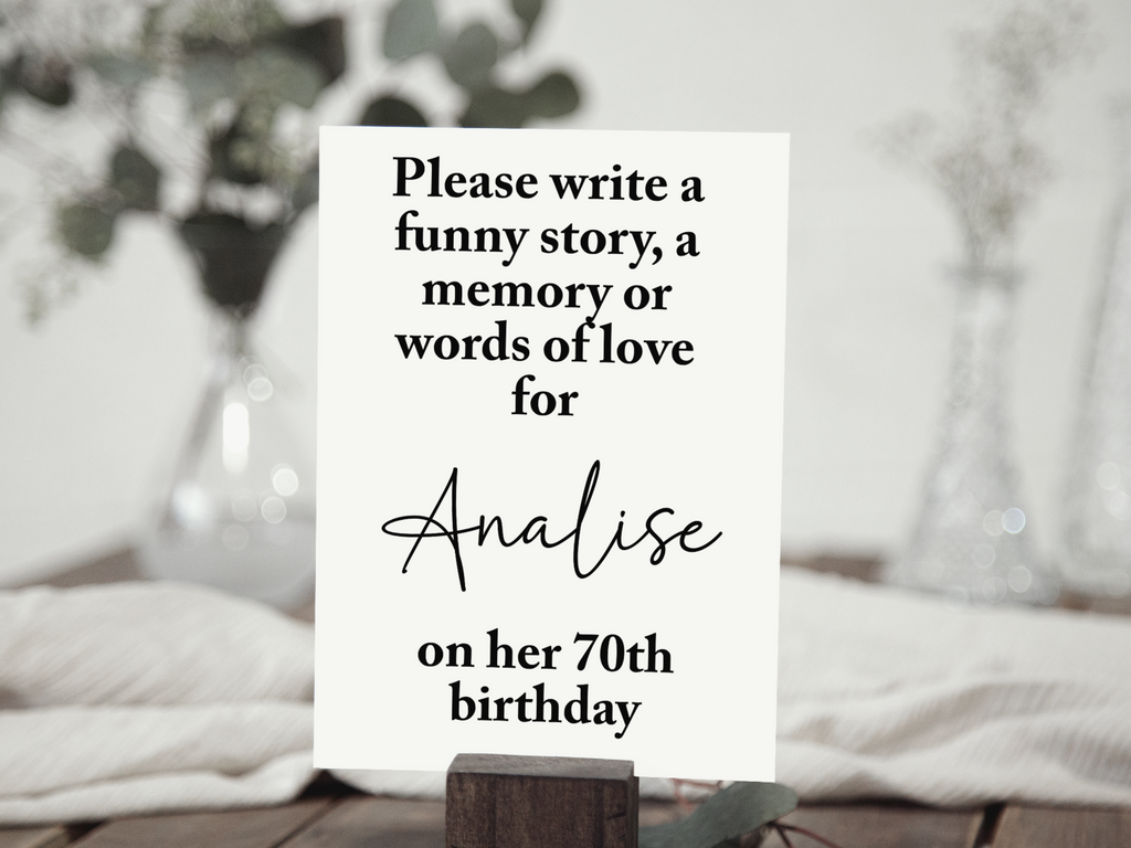 70th Birthday Wishes Sign (Printable)