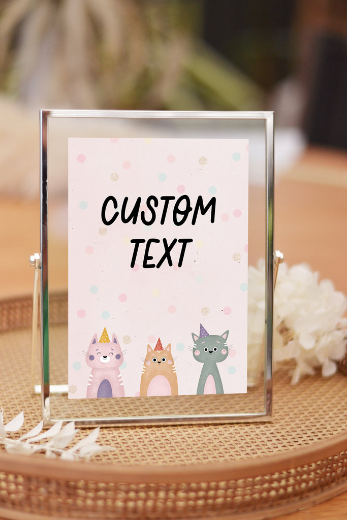 Printable and Editable Pet Pawty Sign 5x7