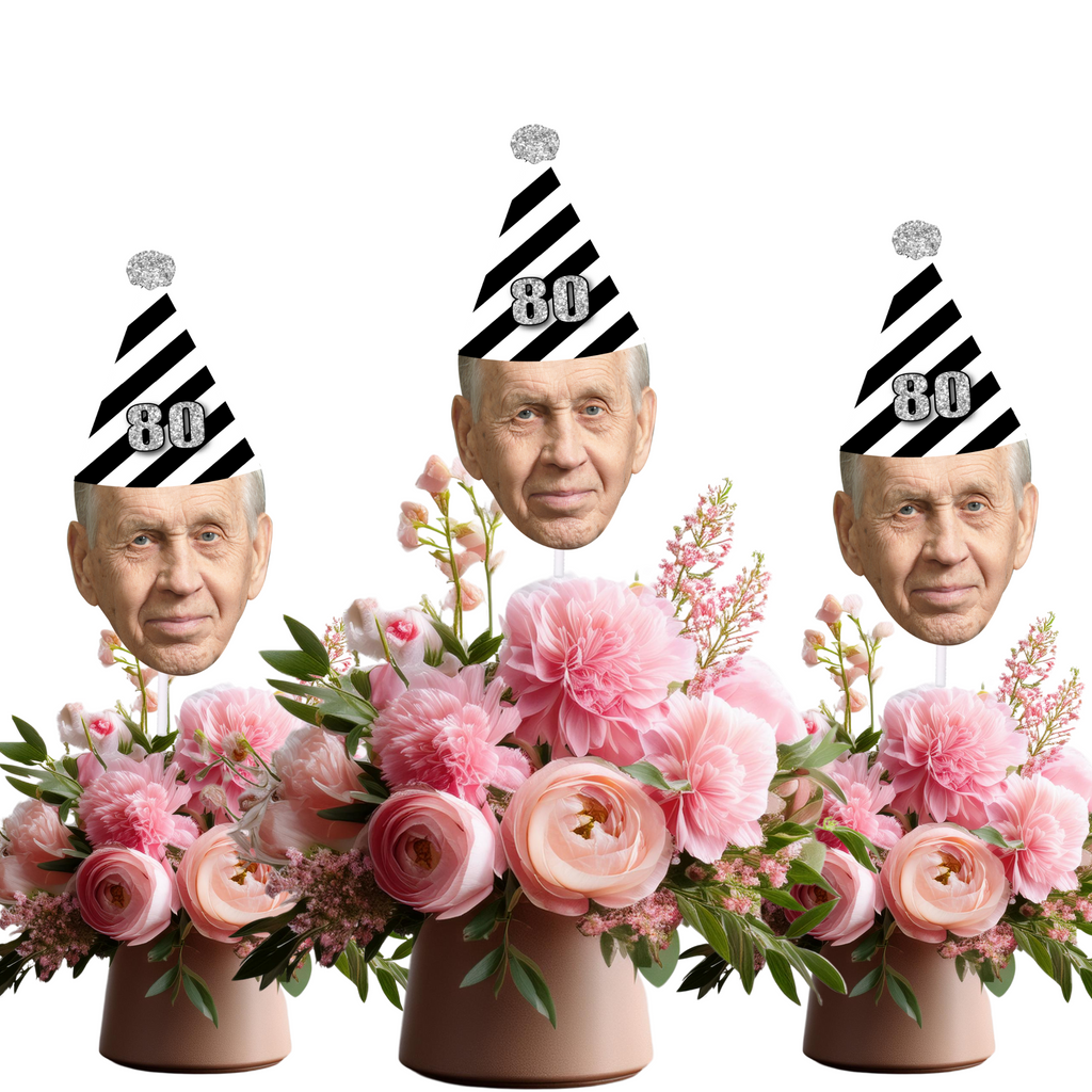 80th birthday photo centerpieces