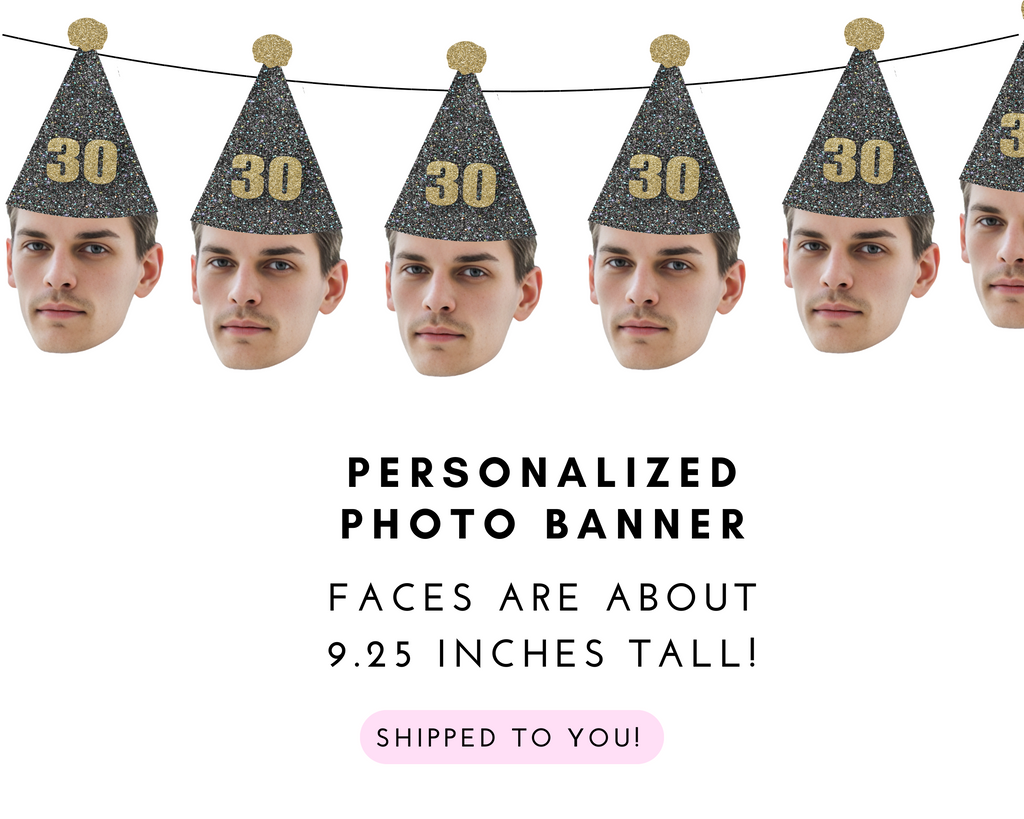 Birthday Banner with Face an Hat
